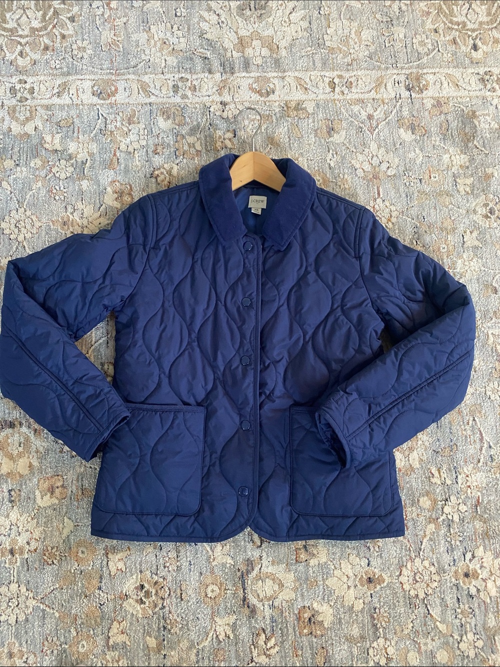 Women’s J. Crew Navy Quilted Puffer Jacket Sz XS